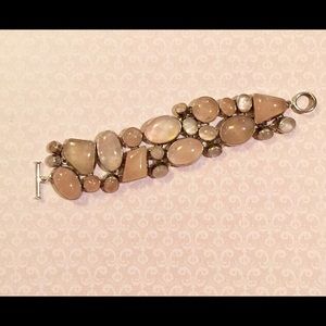Rose quartz sterling bracelet